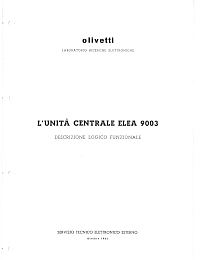 Manuale Elea 9003 - Descrizione logico funzionale
