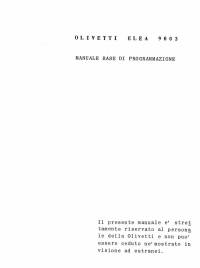 Manuale Elea 9003 - Pogrammazione