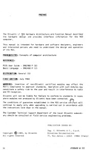 Olivetti L1 M20 Hardware Architecture and Function manual